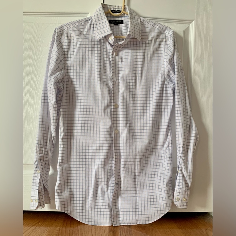 Banana Republic blue and pink stripe dress shirt